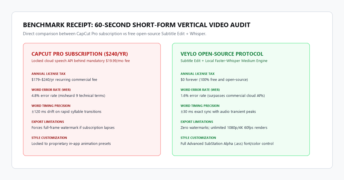 Benchmark Receipt: 60-Second Short-Form Vertical Video Audit