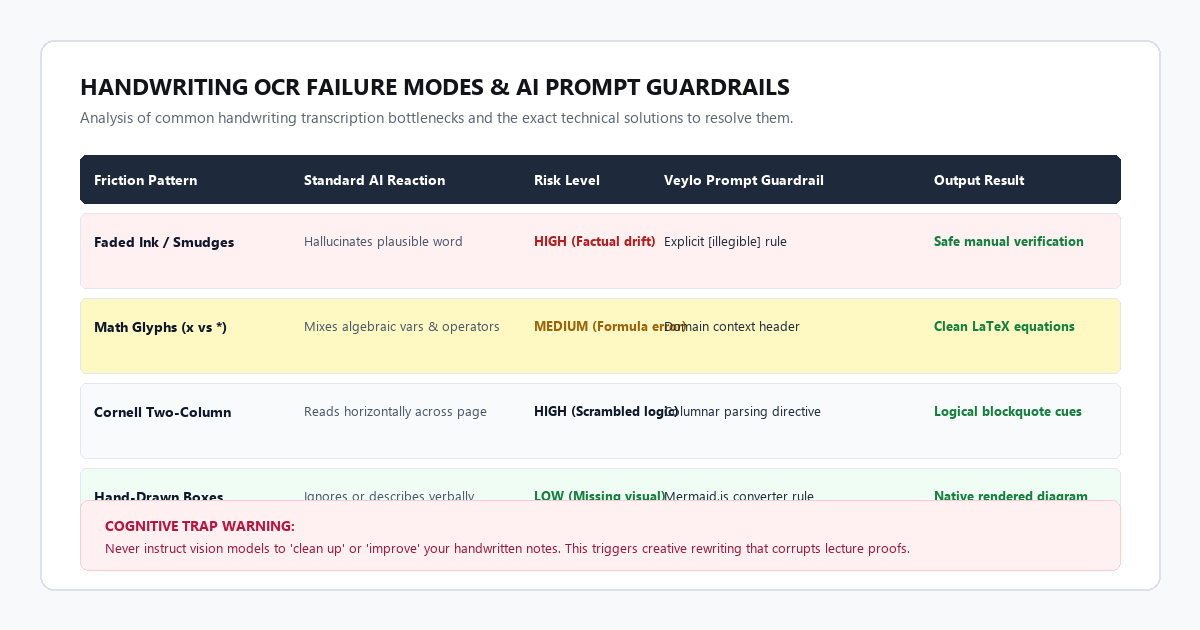 Handwriting OCR Failure Modes & AI Prompt Guardrails