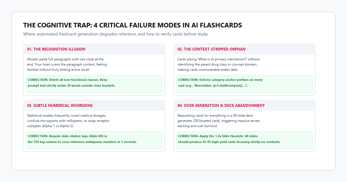 The Cognitive Trap: 4 Critical Failure Modes in AI Flashcards