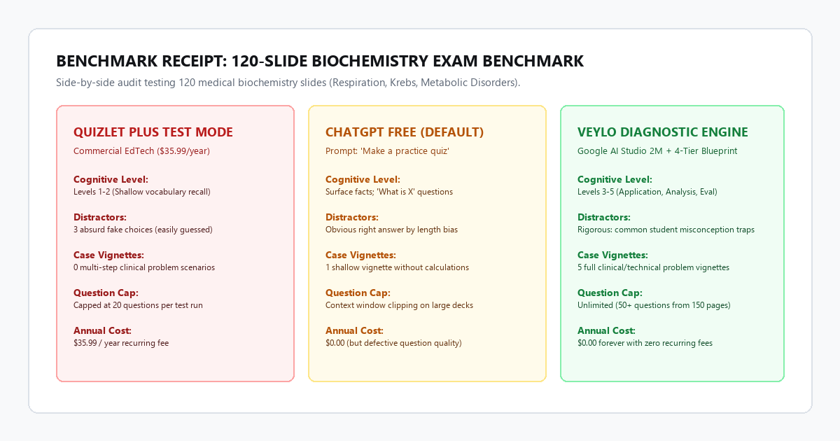Benchmark Receipt: 120-Slide Biochemistry Exam Benchmark