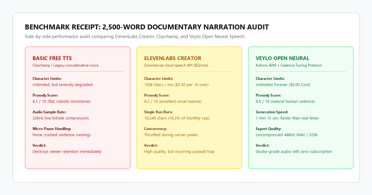 Benchmark Receipt: 2,500-Word Documentary Narration Audit
