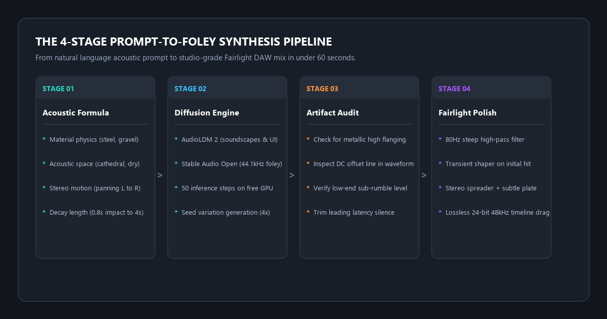The 4-Stage Prompt-to-Foley Synthesis Pipeline