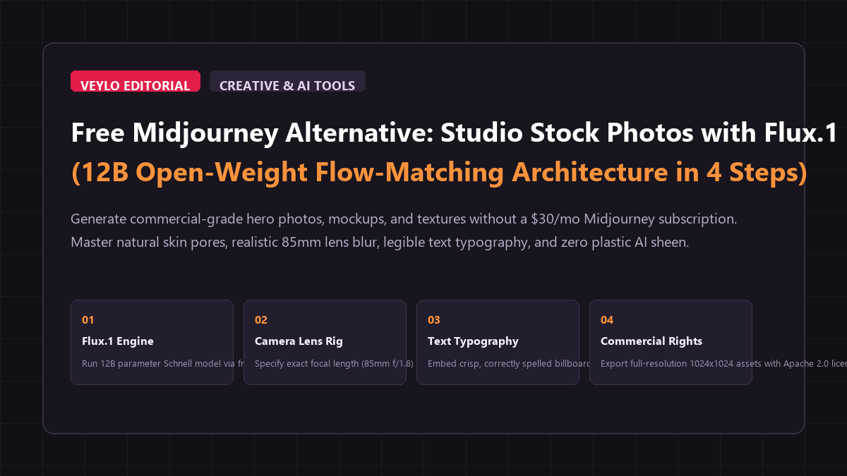 Free Midjourney Alternative: Studio Stock Photos with Flux.1