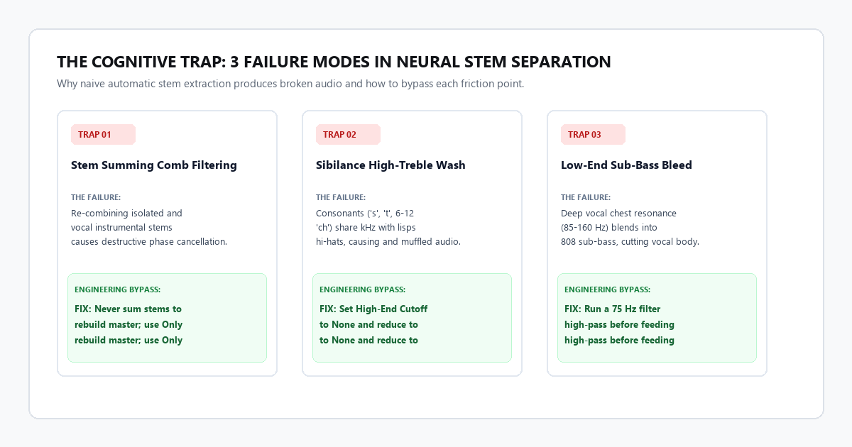 The Cognitive Trap: 3 Failure Modes in Neural Stem Separation