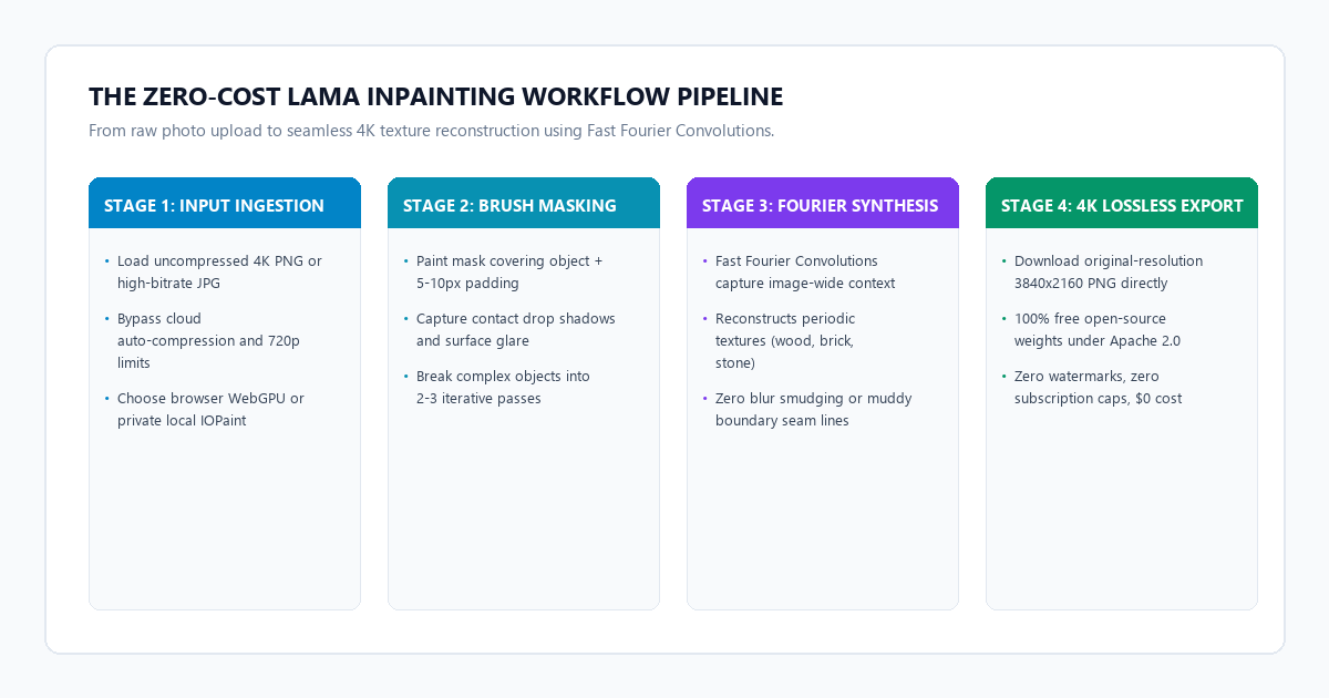 The Zero-Cost LaMa Inpainting Workflow Pipeline
